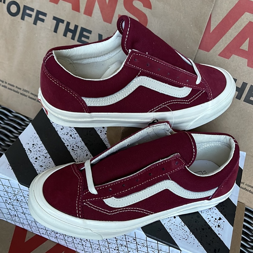 Vans Og Style 36 Lx Suede/Canvas Pomegranate/Classic White WMNS - Picture 11 of 16